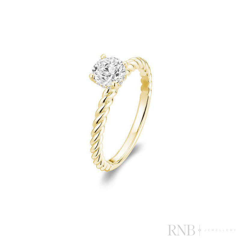 Braded Bridal Diamond Ring Round-RNB Jewellery