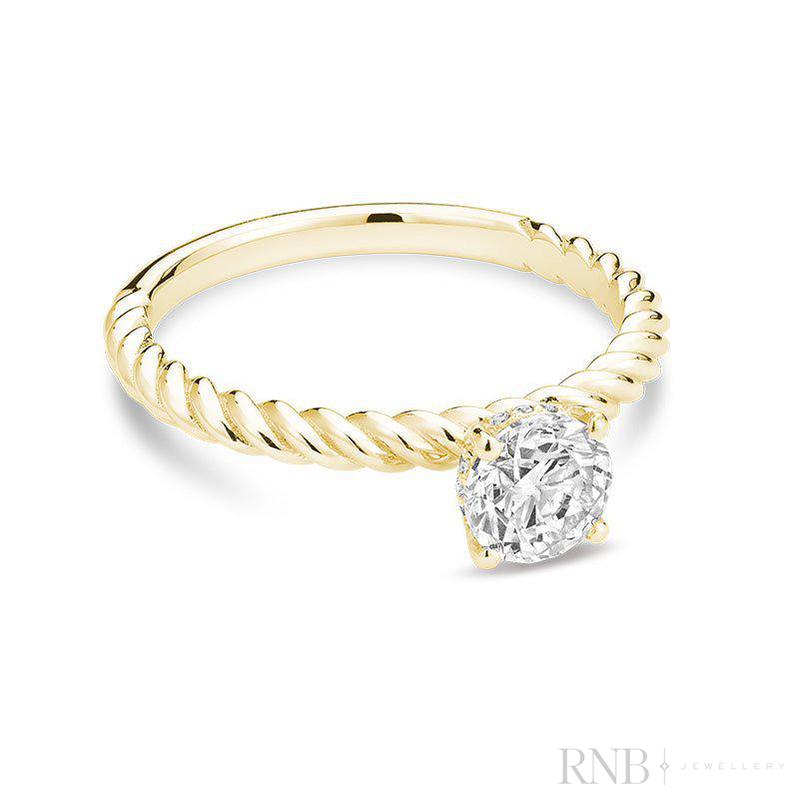 Braded Bridal Diamond Ring Round-RNB Jewellery