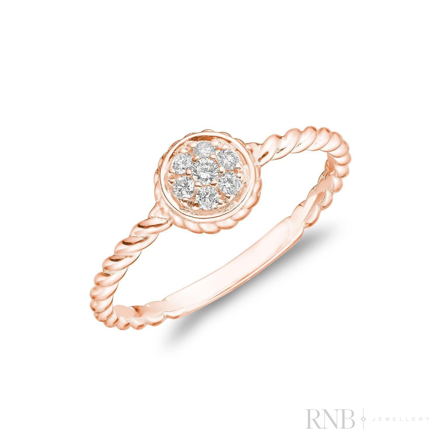 Twisted Round Rope Diamond Ring-RNB Jewellery