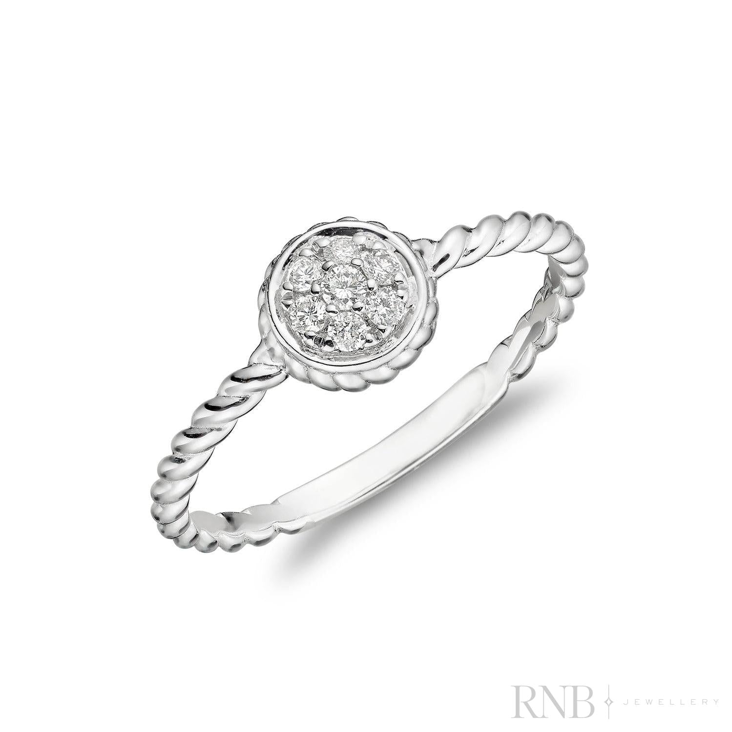 Twisted Round Rope Diamond Ring-RNB Jewellery