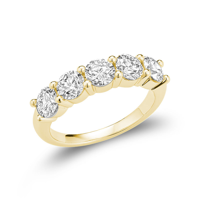 5 Stone Lab Diamond Ring