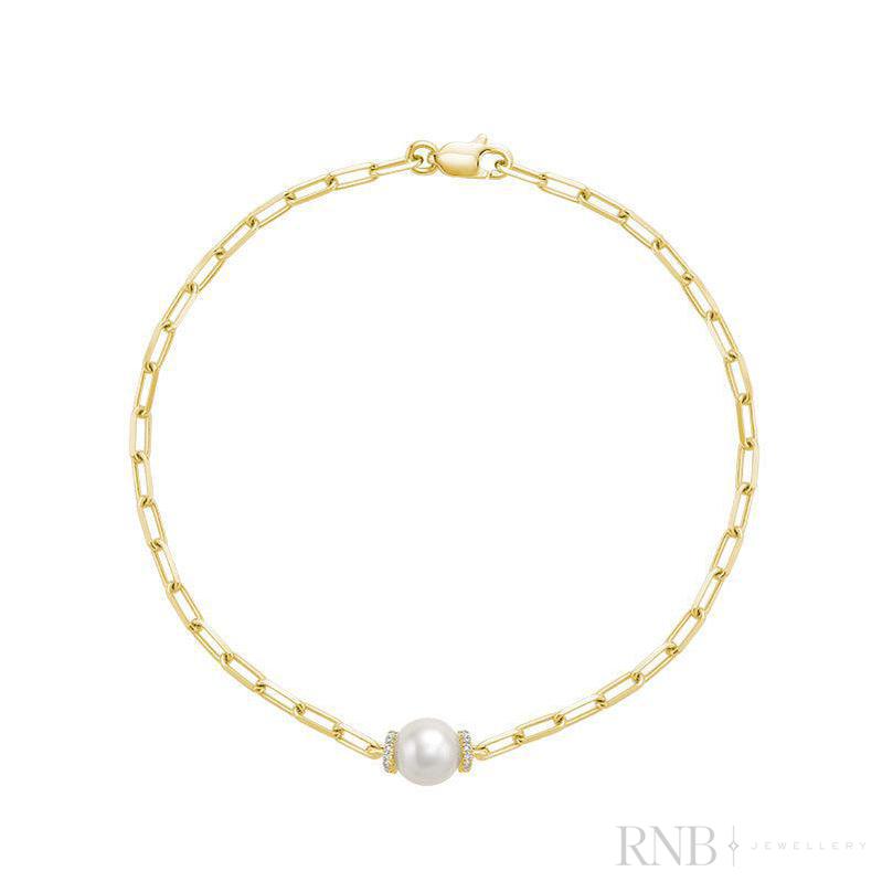 Link Chain Bracelet with Pearl-RNB Jewellery