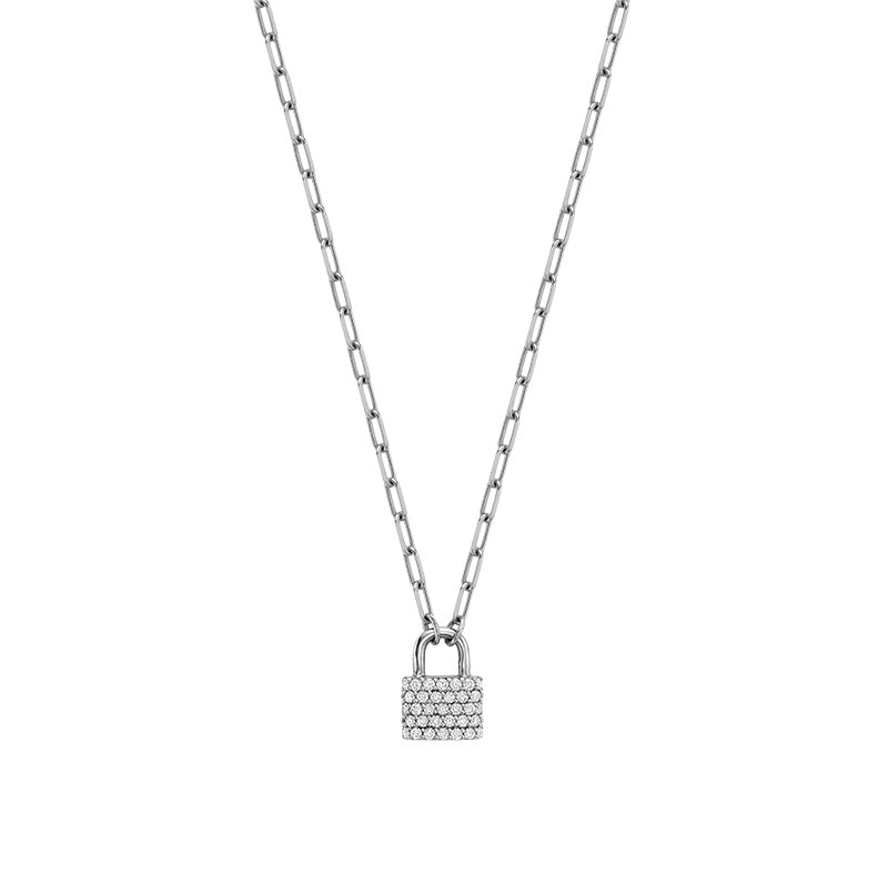 Mini Lock Diamond Pendant