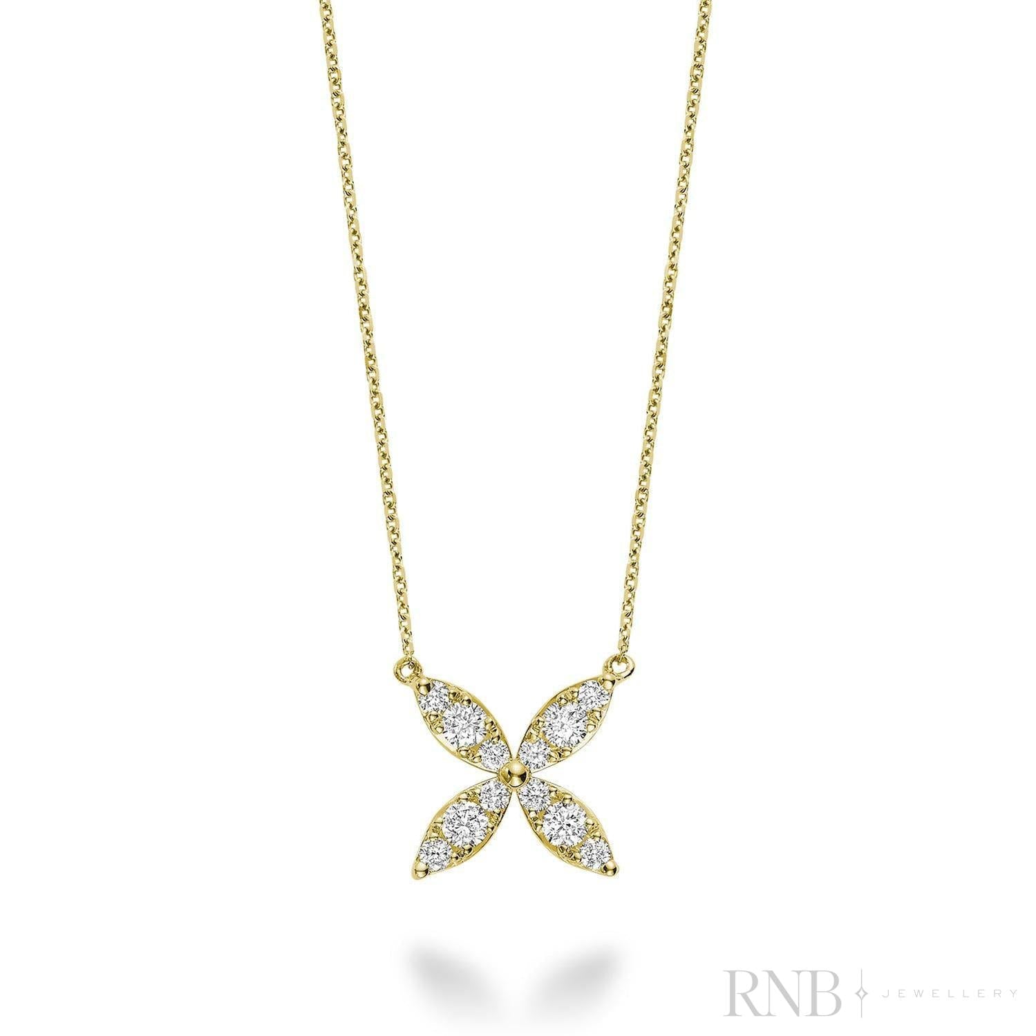 Marquise Flower Diamond Necklace-RNB Jewellery