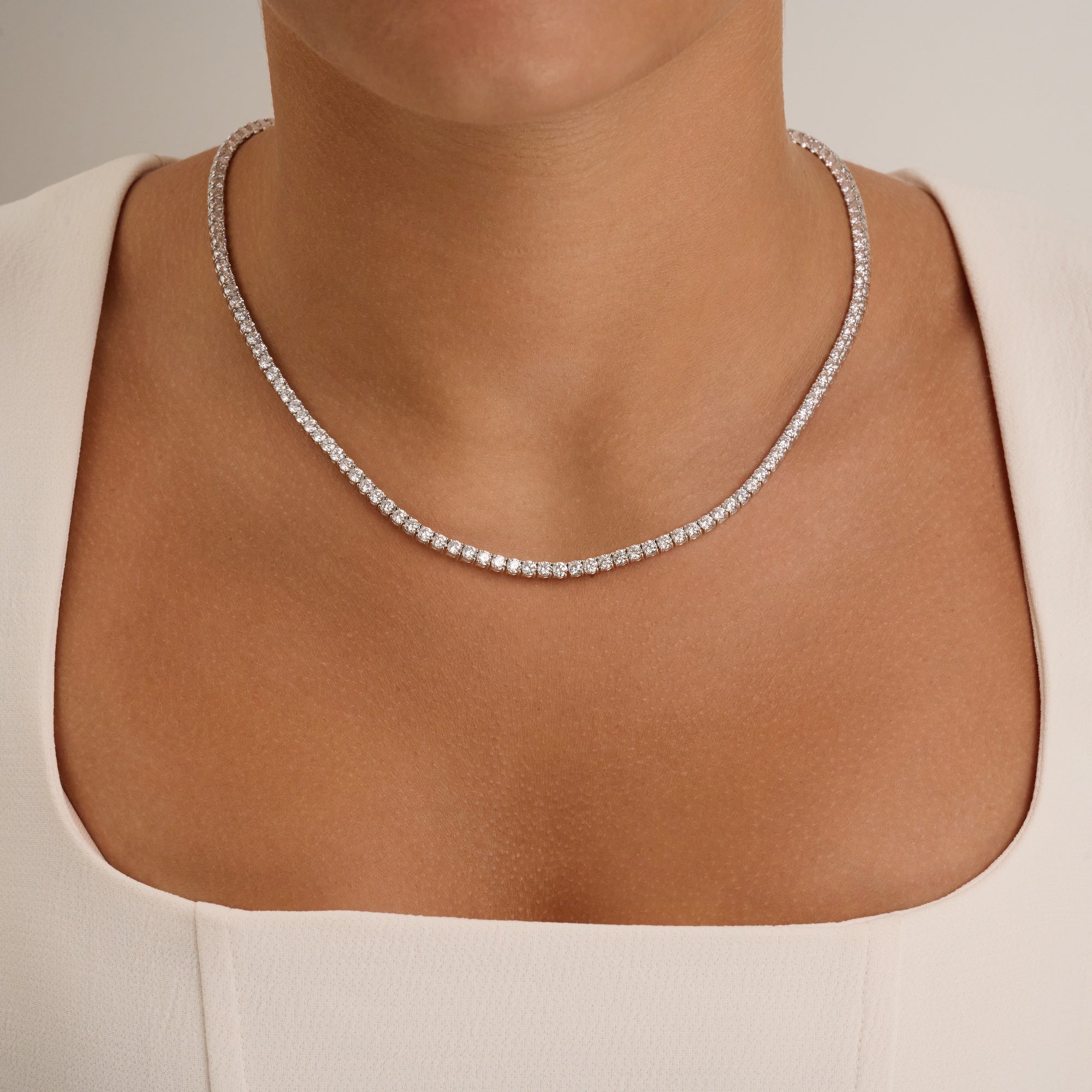 Lab Grown Tennis Necklace