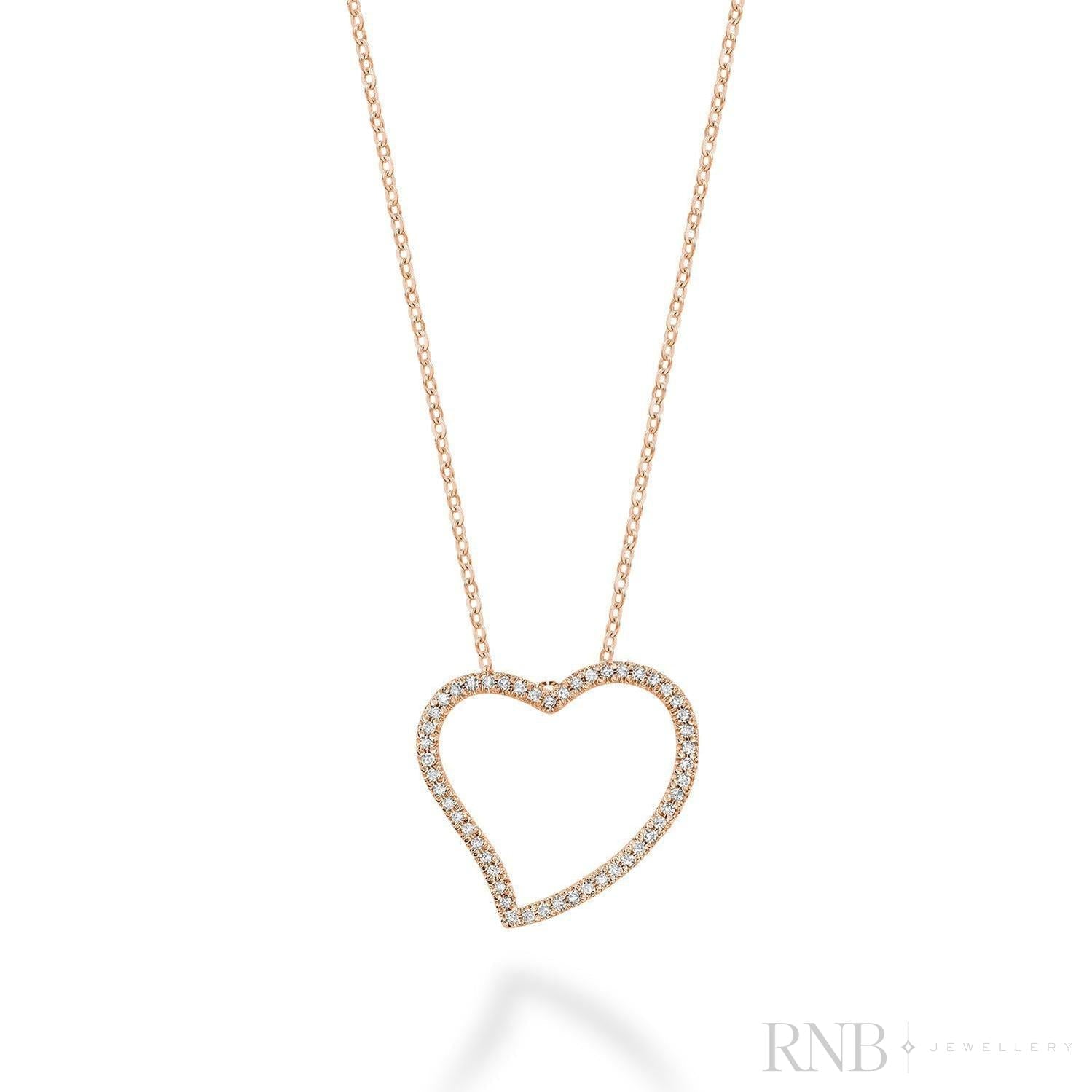 Asymmetrical Diamond Heart Pendant-RNB Jewellery