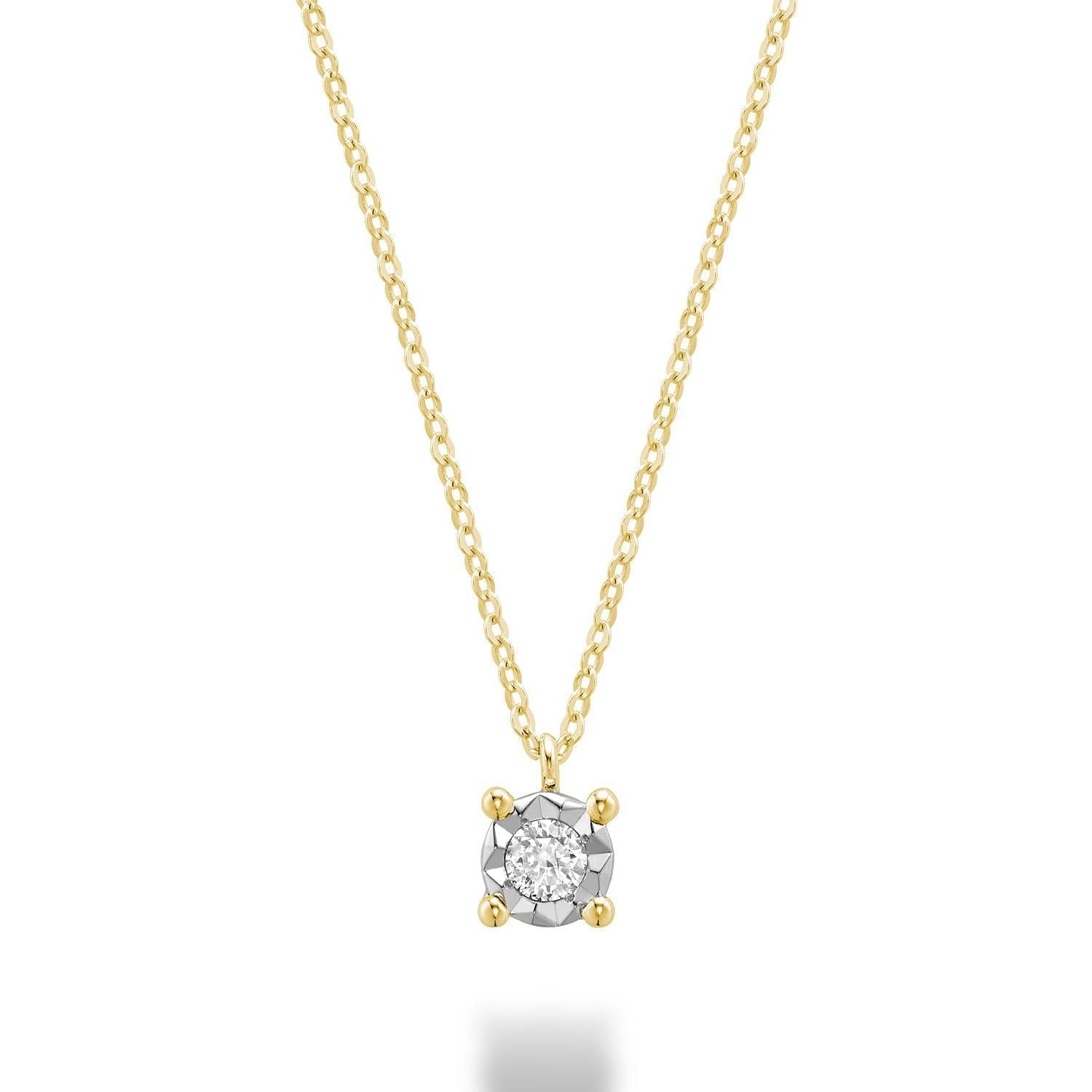 Illusion Solitaire Diamond Pendant-RNB Jewellery