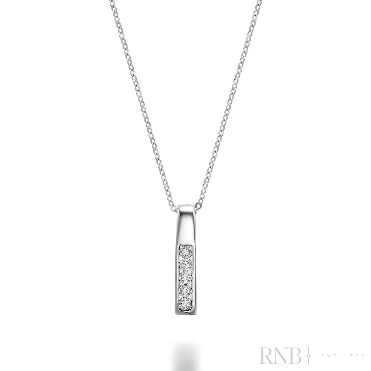 Medium Bar Illusion Diamond Pendant-RNB Jewellery