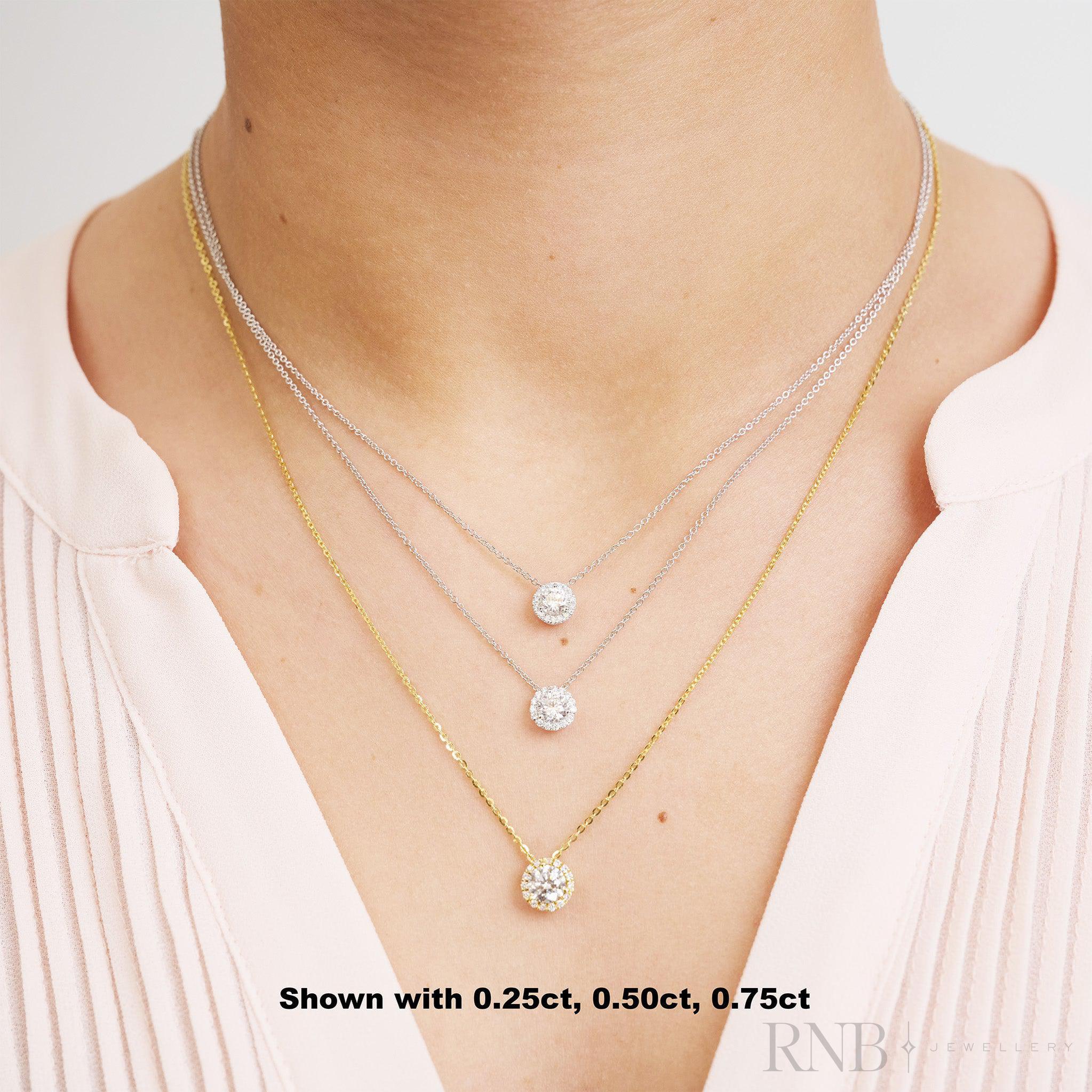 Halo Diamond Pendant-RNB Jewellery