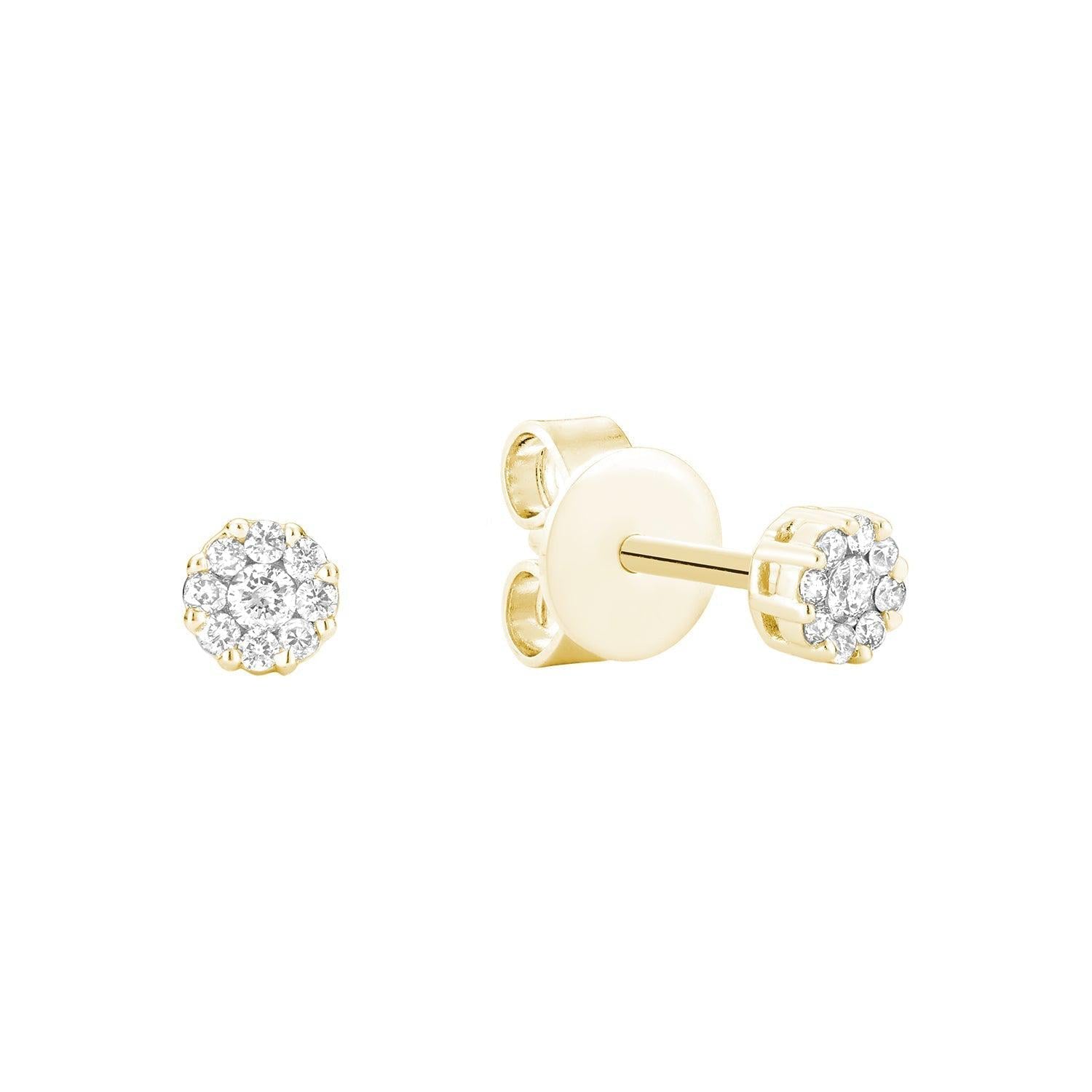 Cluster Diamond Stud Earrings-RNB Jewellery