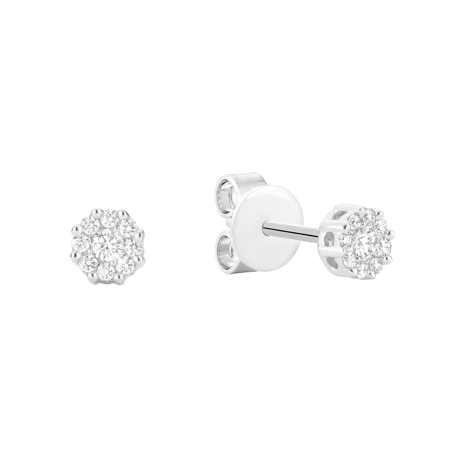 Cluster Diamond Stud Earrings-RNB Jewellery