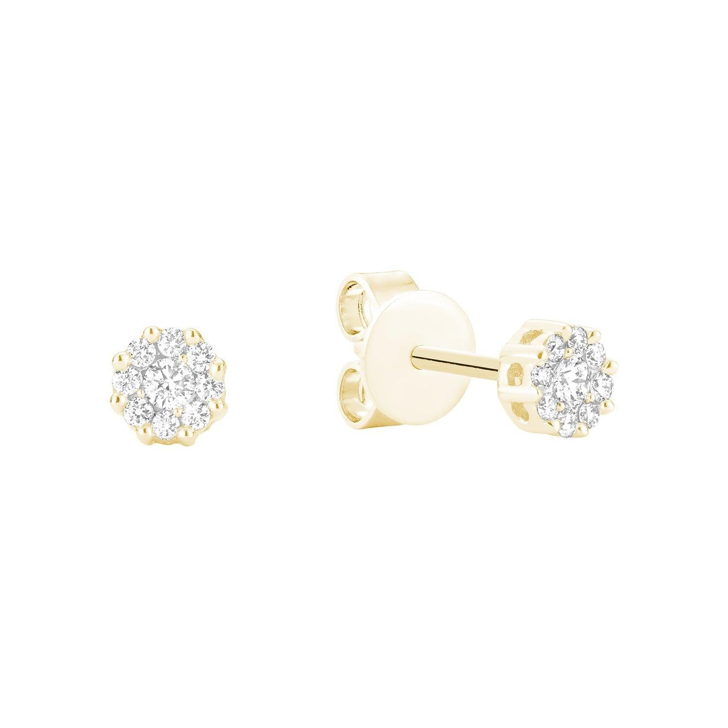 Cluster Diamond Stud Earrings-RNB Jewellery