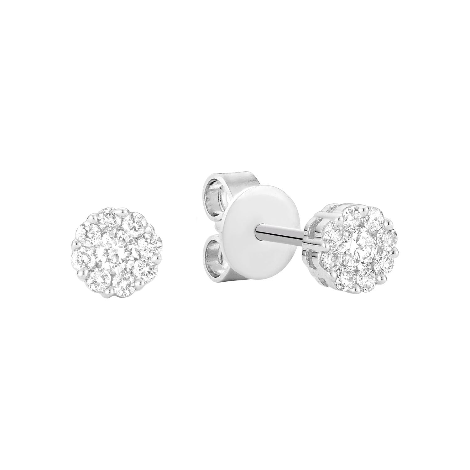 Cluster Diamond Stud Earrings-RNB Jewellery
