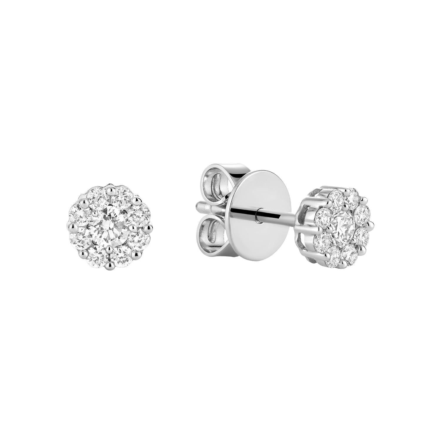 Cluster Diamond Stud Earrings-RNB Jewellery