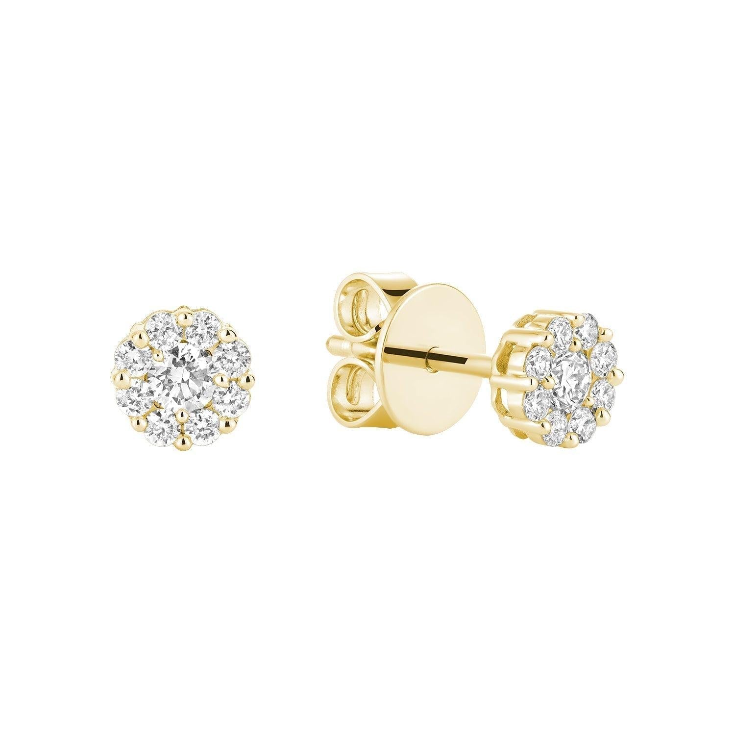 Cluster Diamond Stud Earrings-RNB Jewellery