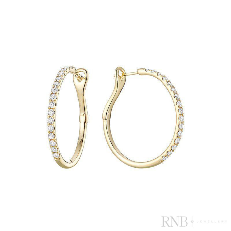 Diamond Loop Earrings-RNB Jewellery