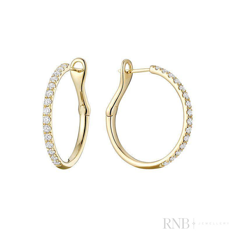 Diamond Loop Earrings-RNB Jewellery