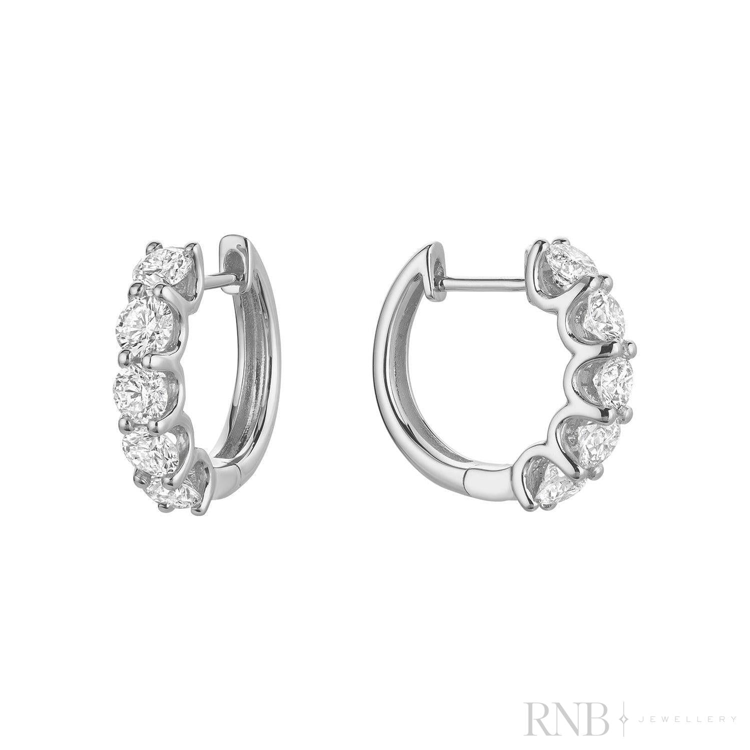 Diamond Huggie Earrings-RNB Jewellery