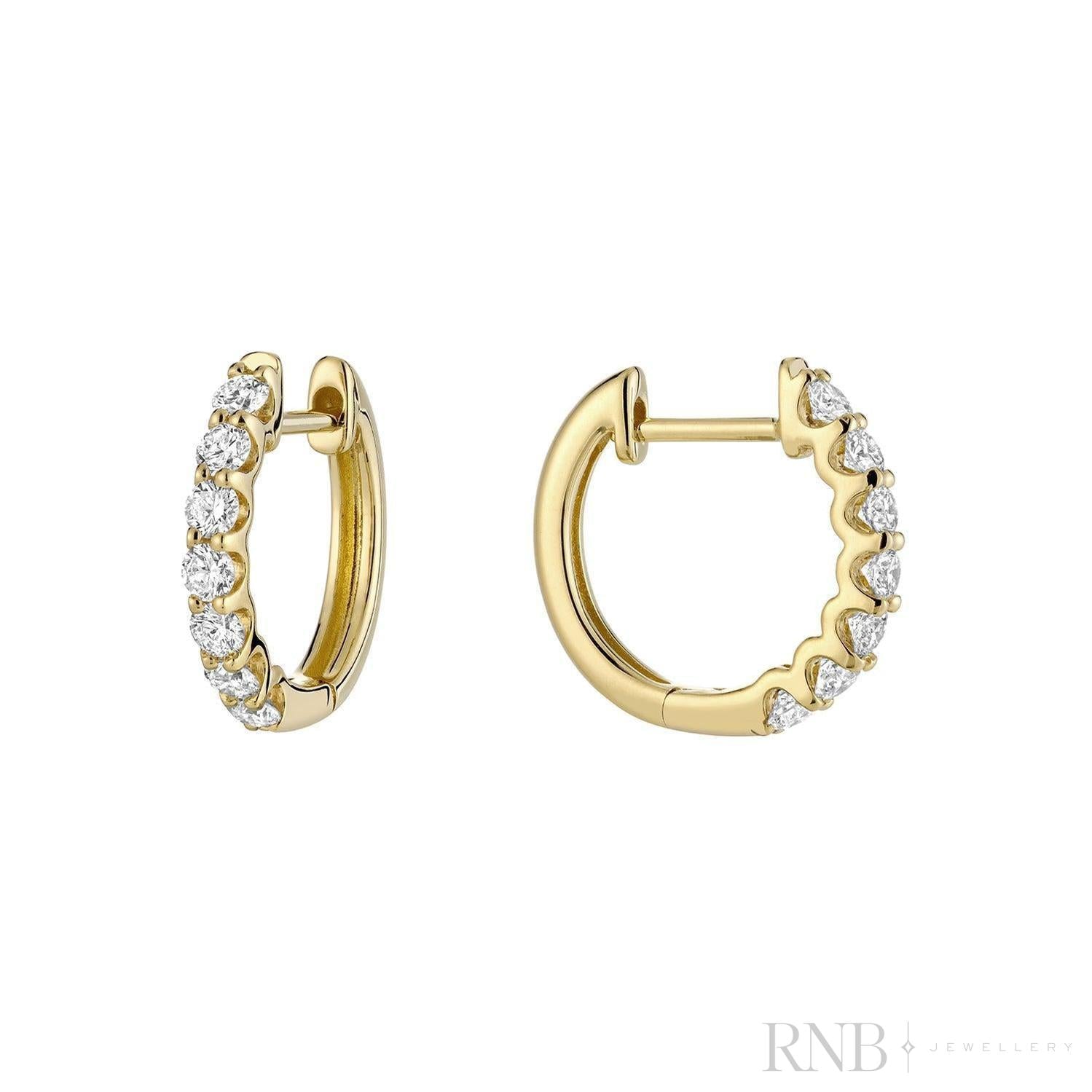 Diamond Huggie Earrings-RNB Jewellery