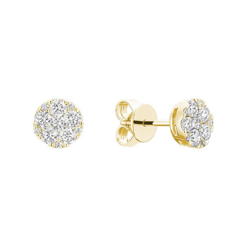 Pave Round Diamond Stud Earrings