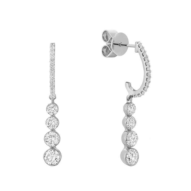 Fancy Dangling Graduated Diamond Stud Earrings