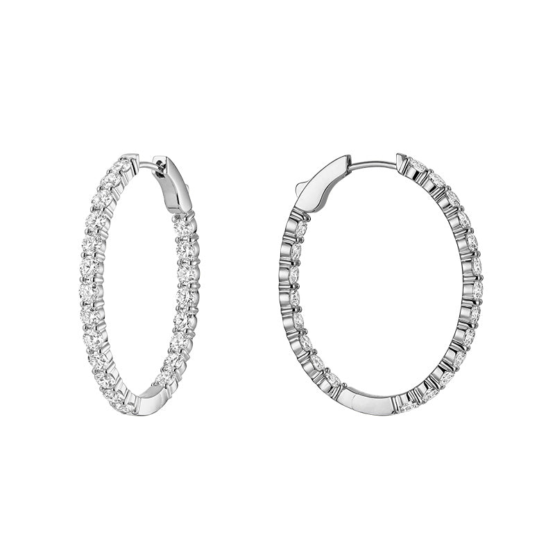 Lab Grown Oval Hoop Earrings