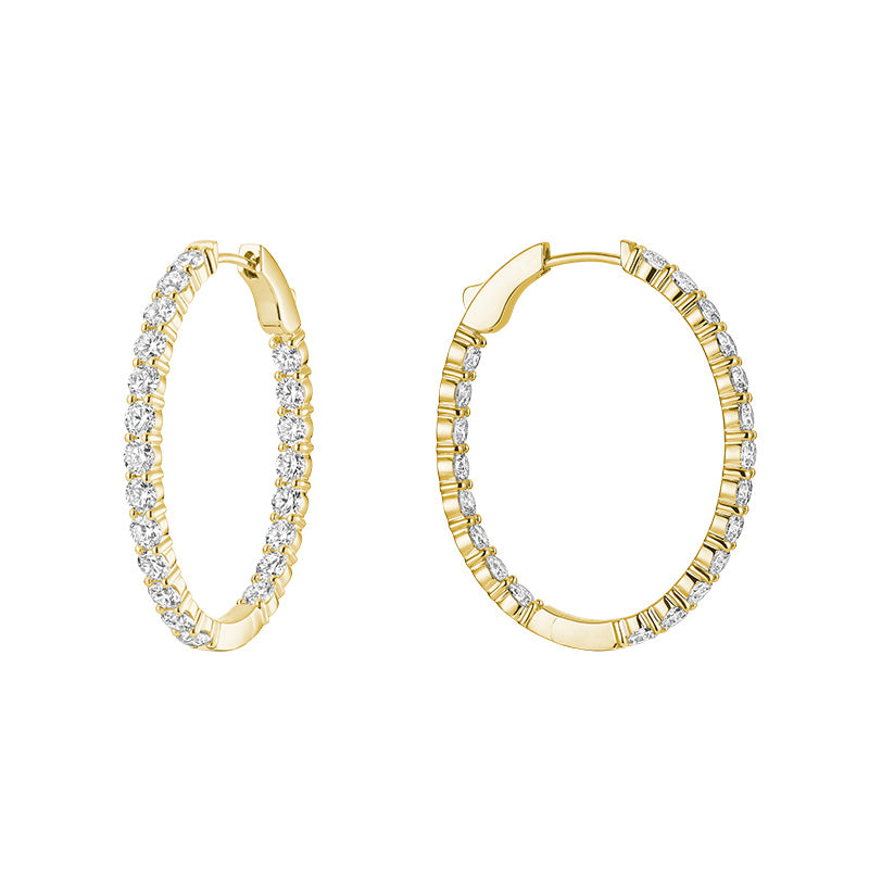 Lab Grown Oval Hoop Earrings