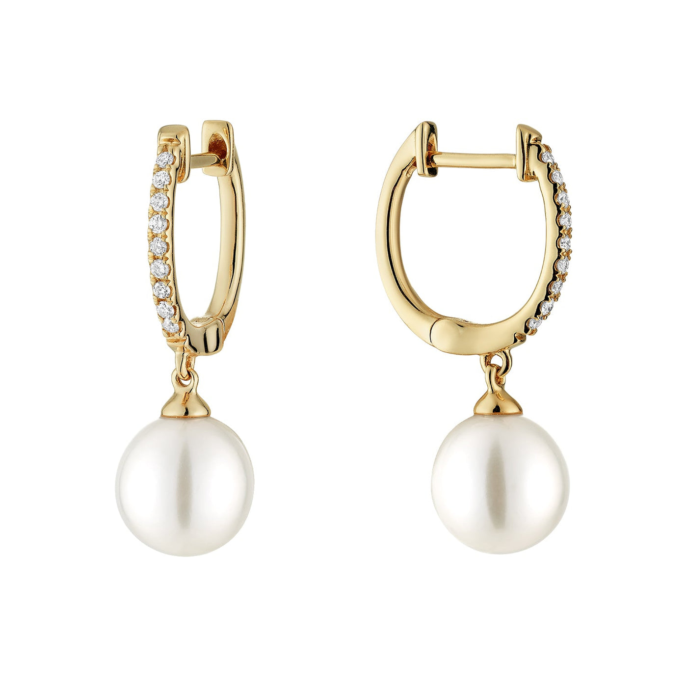 Cultured Freshwater Pearl & Diamond Dangle Earrings
