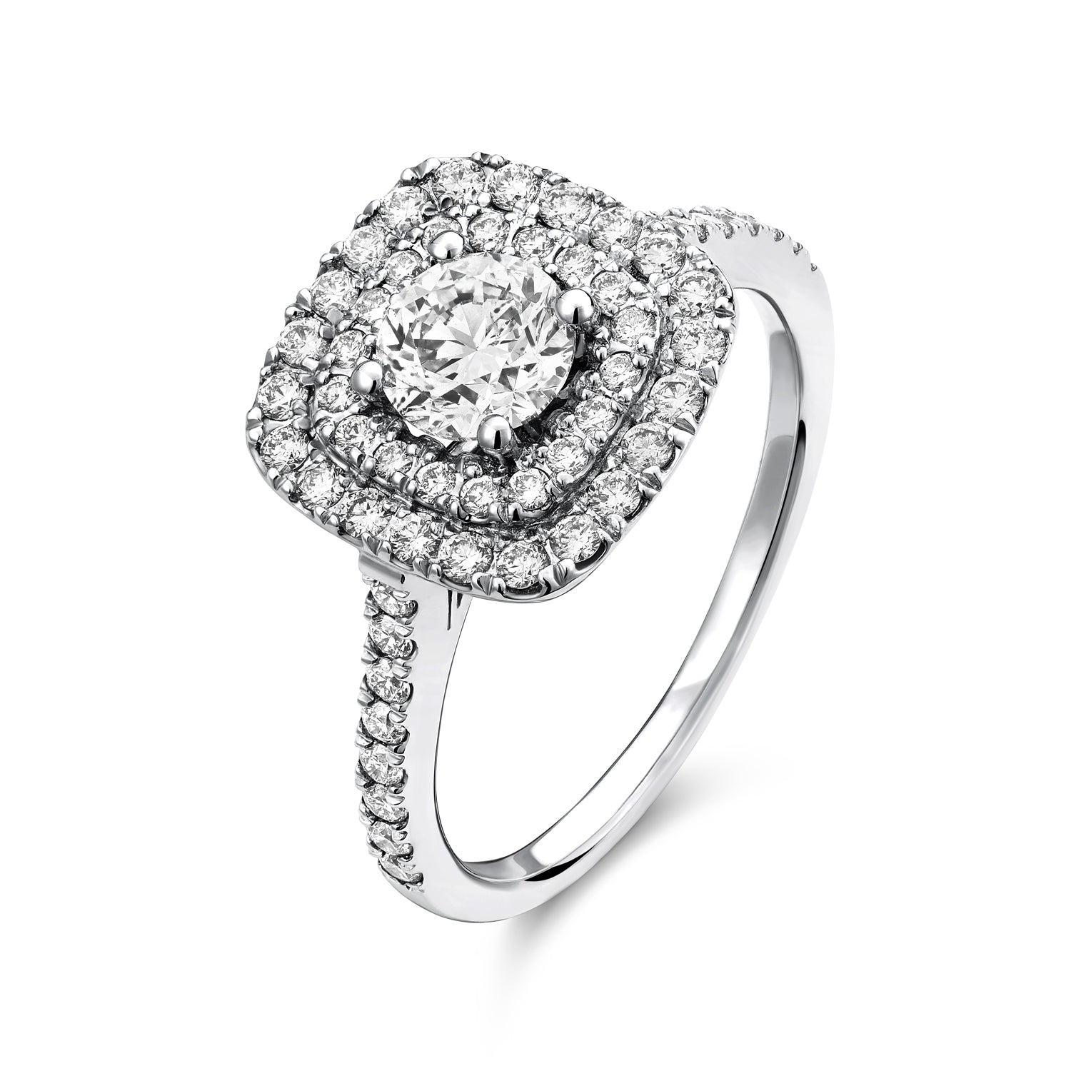 Cushion Double Halo Diamond Engagement Ring