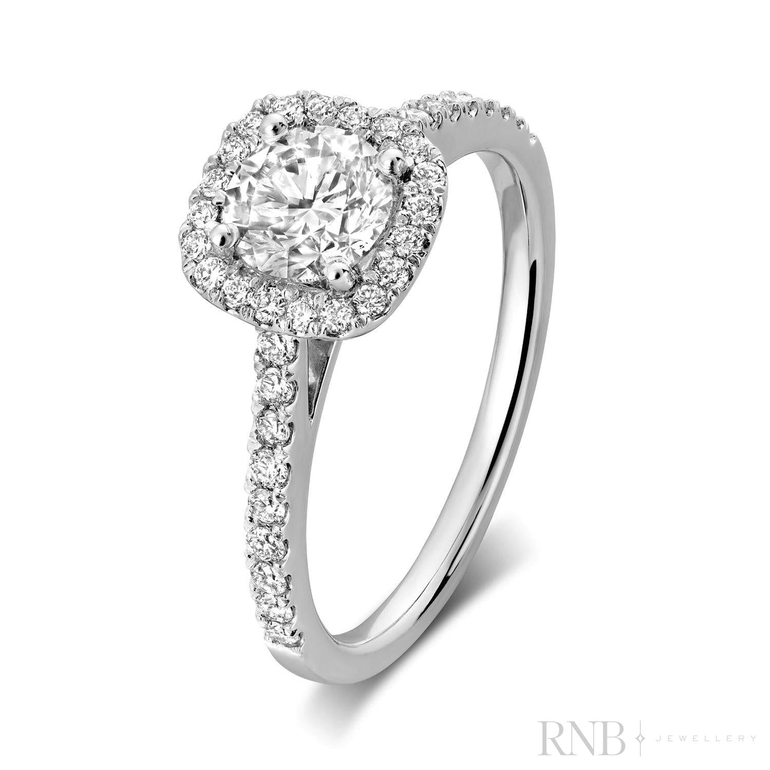 Cushion Halo Diamond Ring-RNB Jewellery