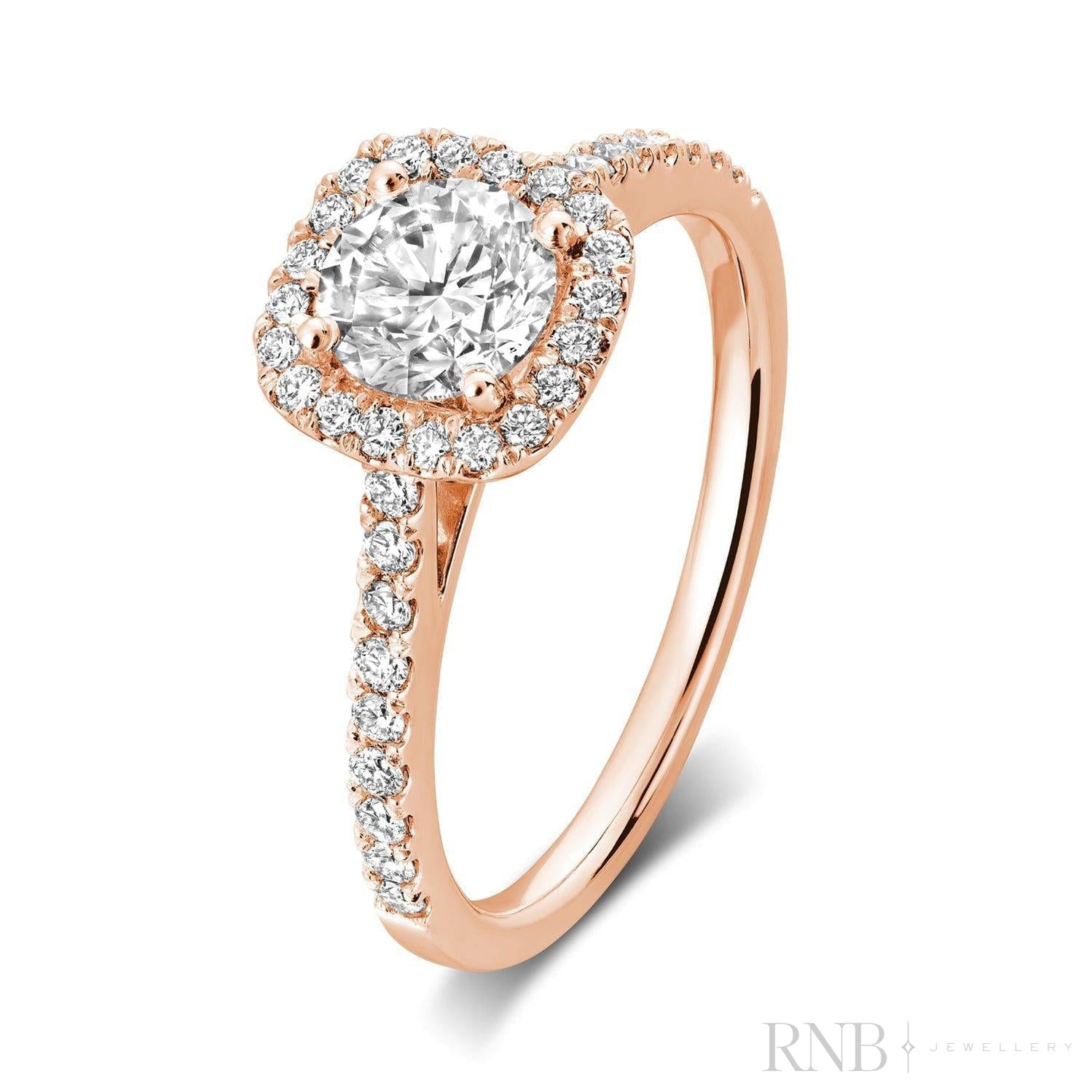 Cushion Halo Diamond Ring-RNB Jewellery