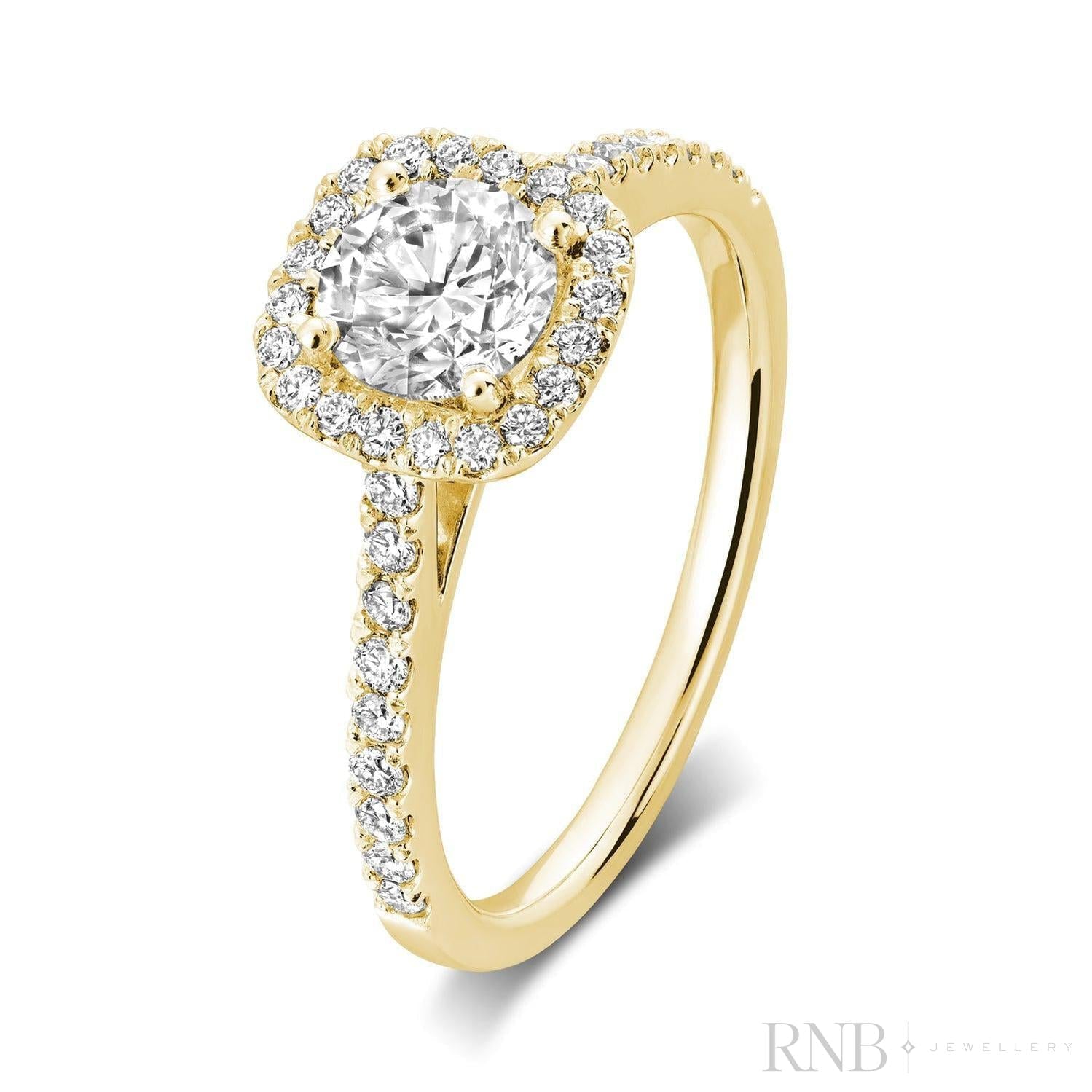 Cushion Halo Diamond Ring-RNB Jewellery