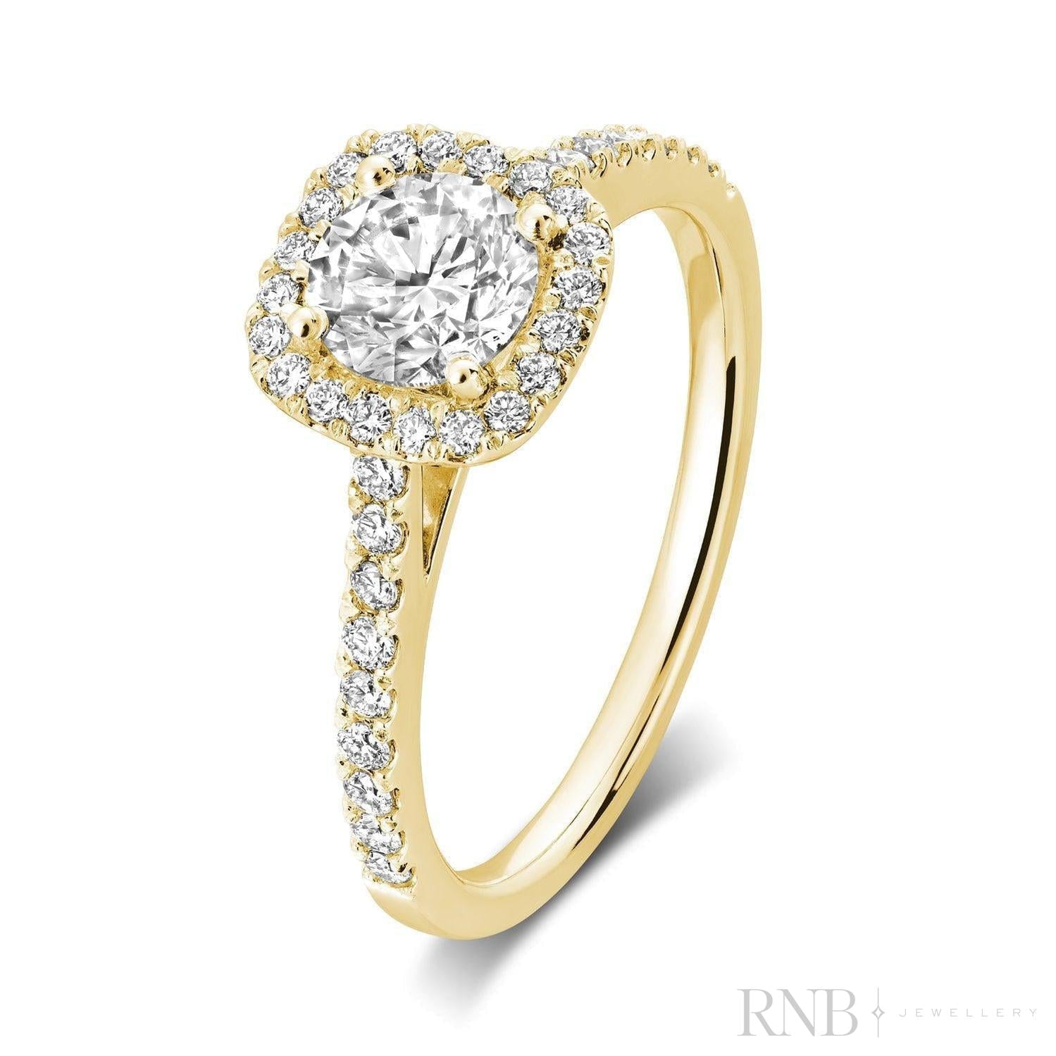 Cushion Halo Diamond Engagement Ring-RNB Jewellery