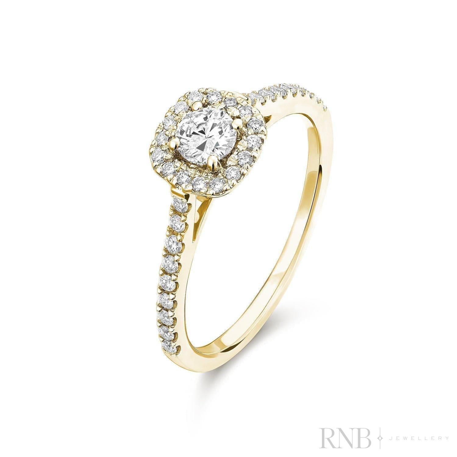 Cushion Halo Diamond Ring-RNB Jewellery