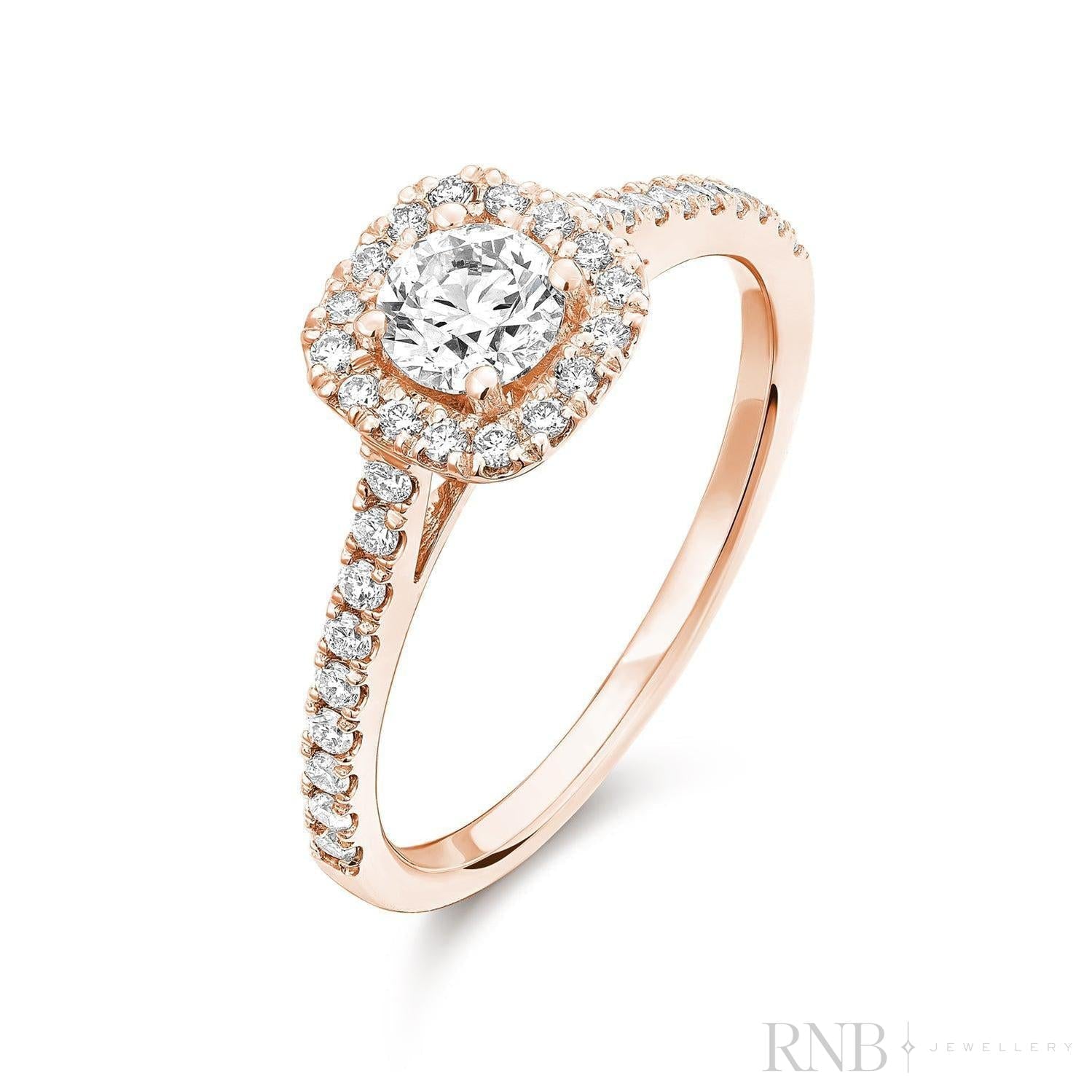 Cushion Halo Diamond Ring-RNB Jewellery