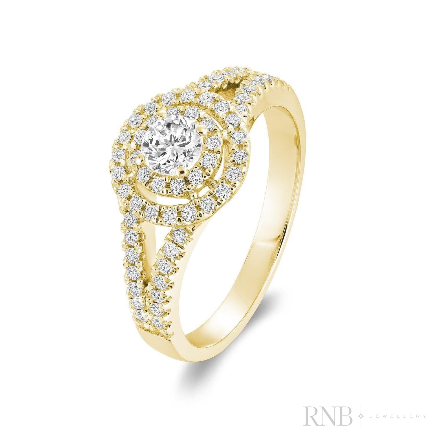 Double Halo Diamond Engagement Ring-RNB Jewellery