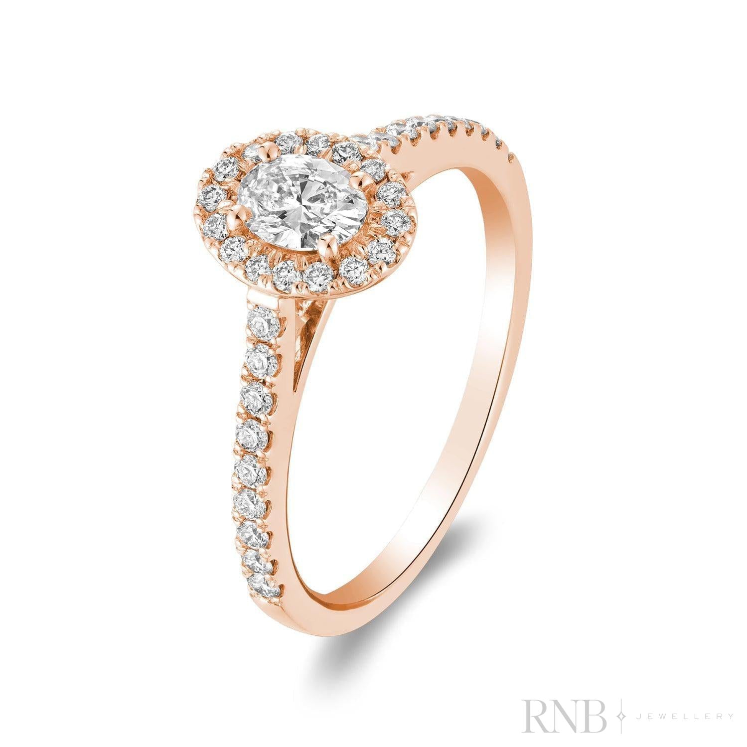 Oval Halo Diamond Engagement Ring-RNB Jewellery