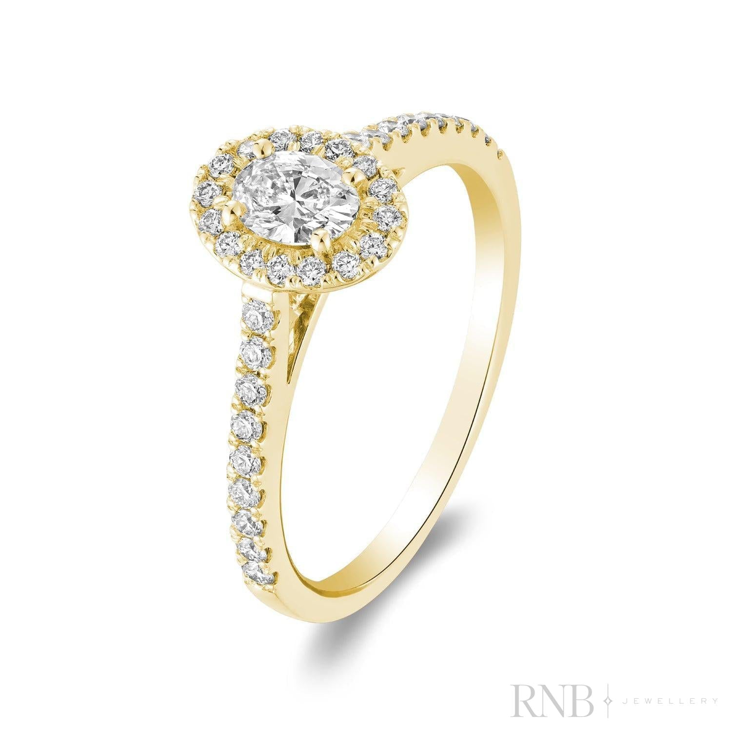 Oval Halo Diamond Engagement Ring-RNB Jewellery