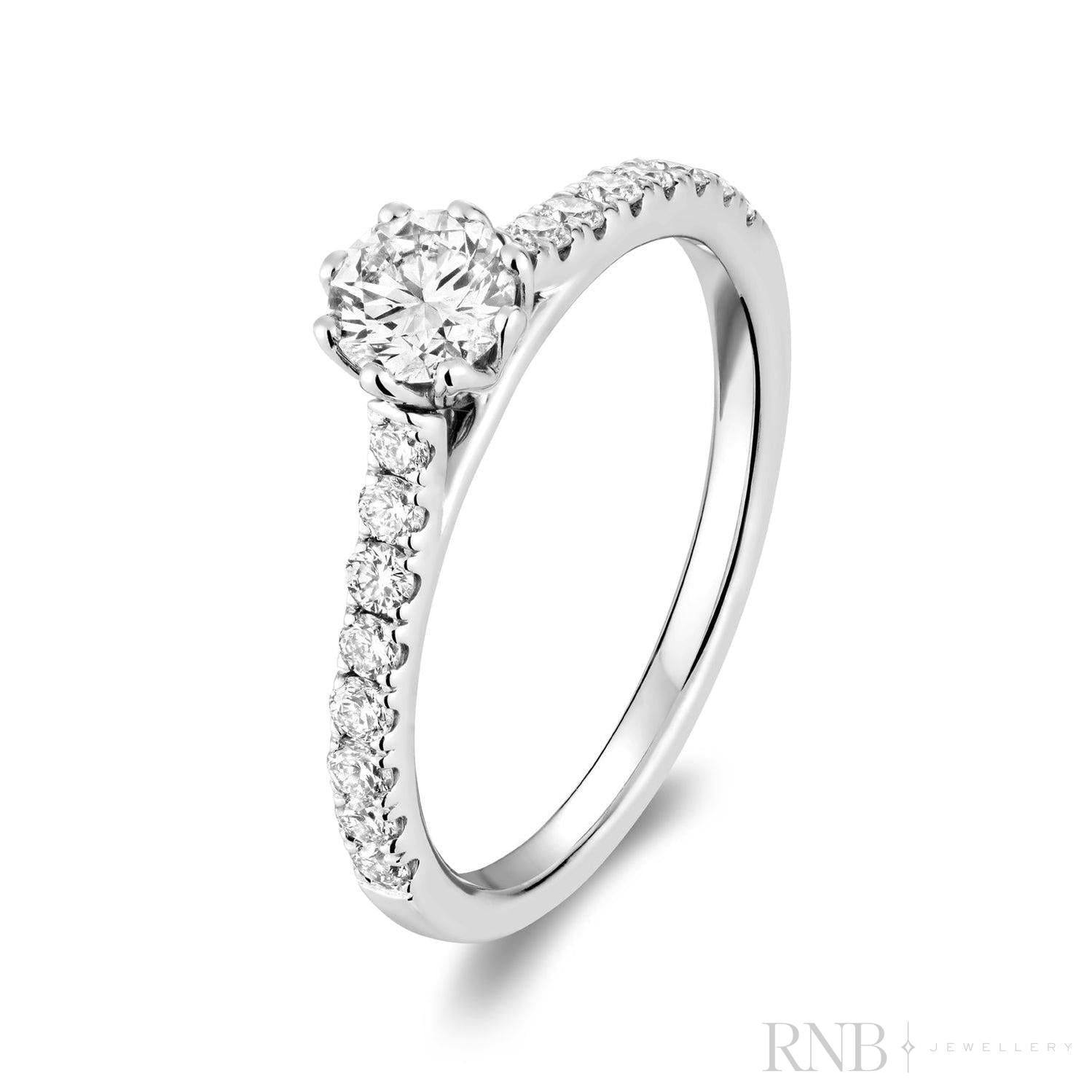 Solitaire Petal Diamond Engagement Ring-RNB Jewellery