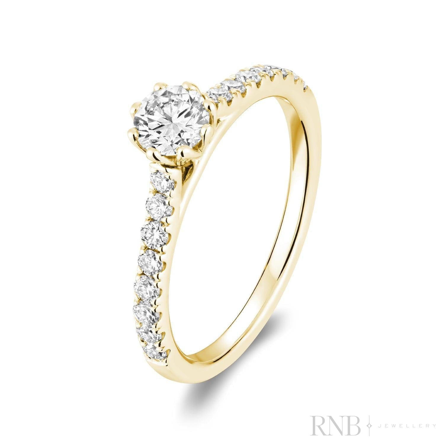 Solitaire Petal Diamond Engagement Ring-RNB Jewellery