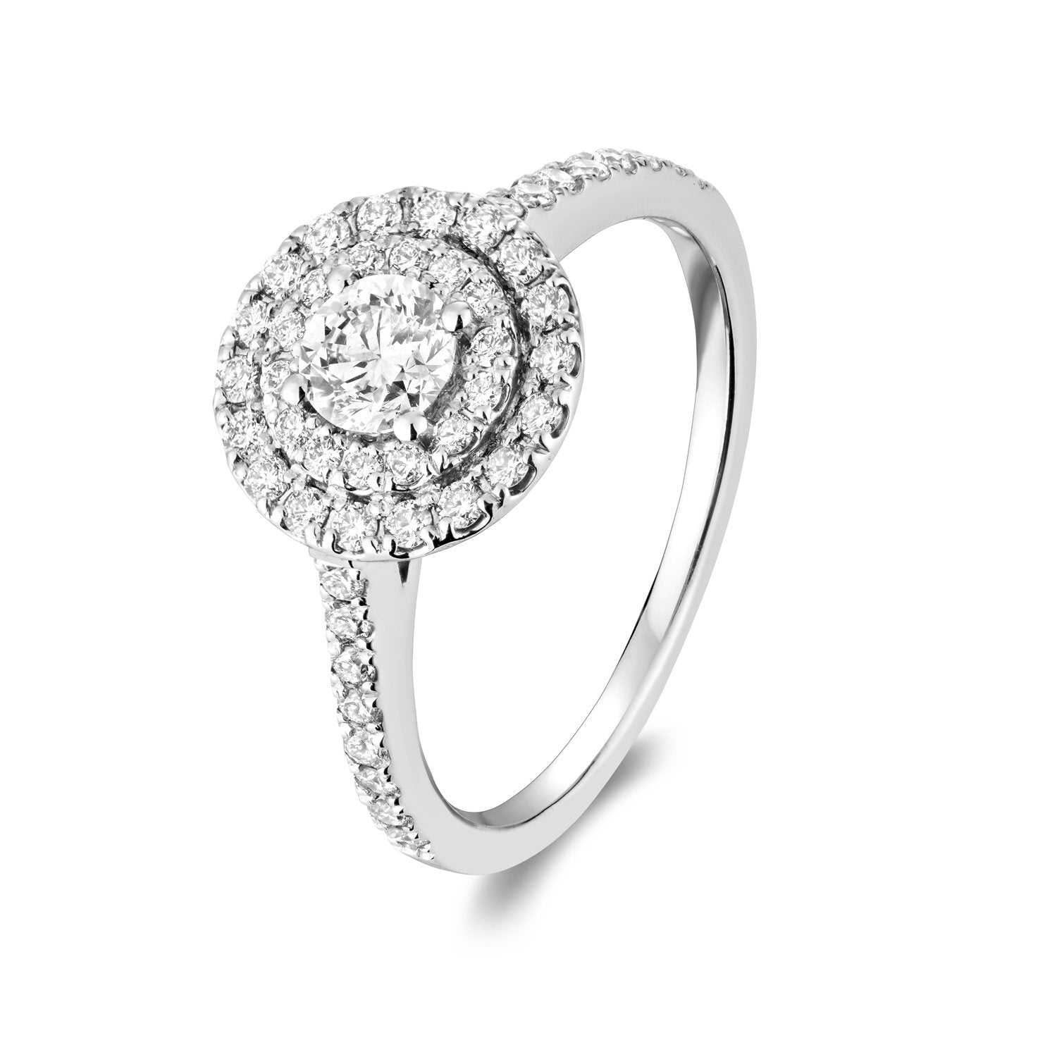 Round Double Halo Diamond Engagement Ring