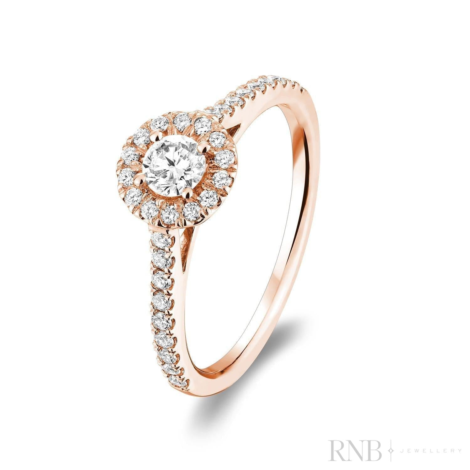 Round Halo Diamond Engagement Ring-RNB Jewellery