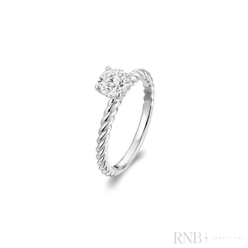 Braded Bridal Diamond Ring Round-RNB Jewellery