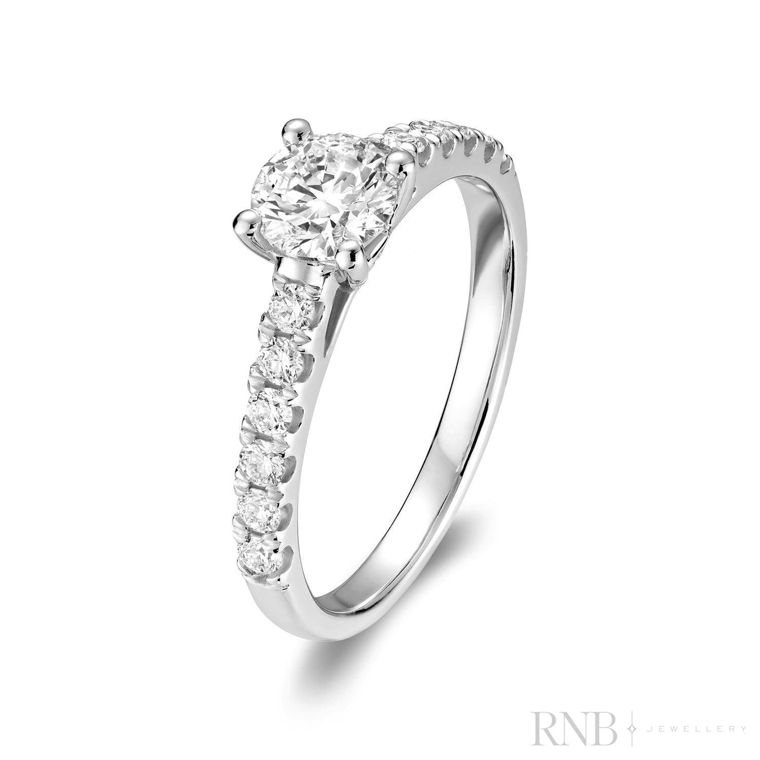 Solitaire Round Diamond Engagement Ring-RNB Jewellery