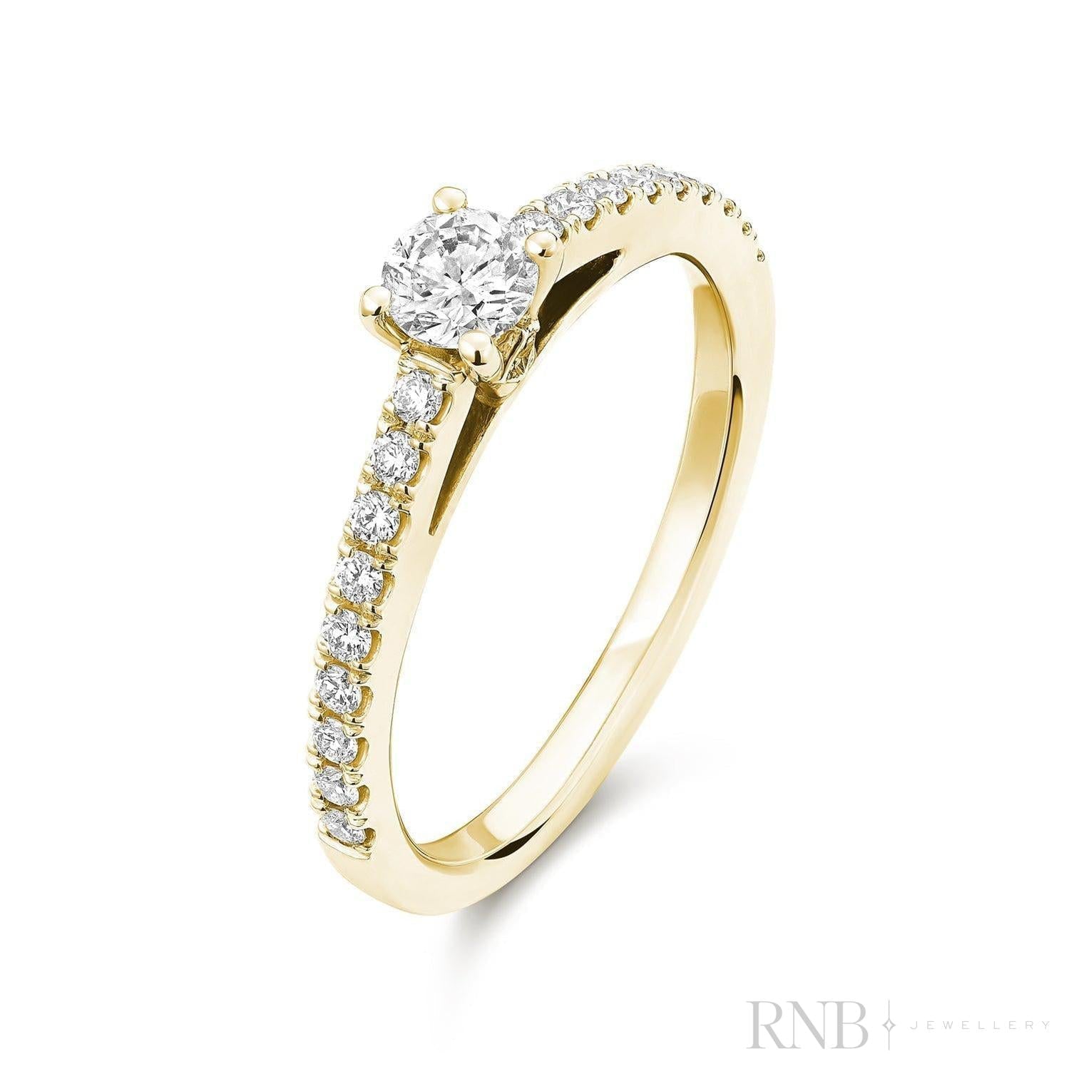 Solitaire Round Diamond Engagement Ring-RNB Jewellery