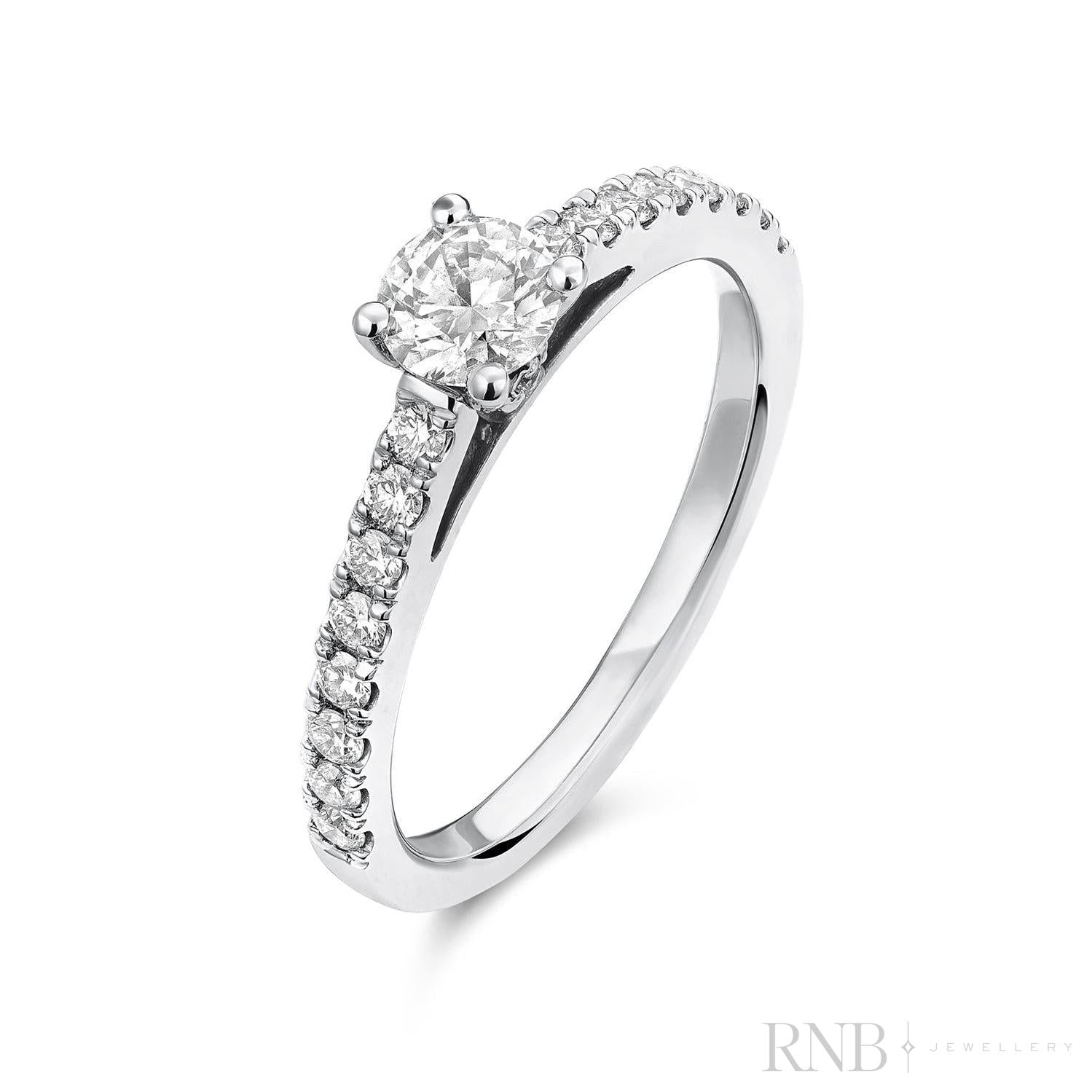 Solitaire Round Diamond Engagement Ring-RNB Jewellery