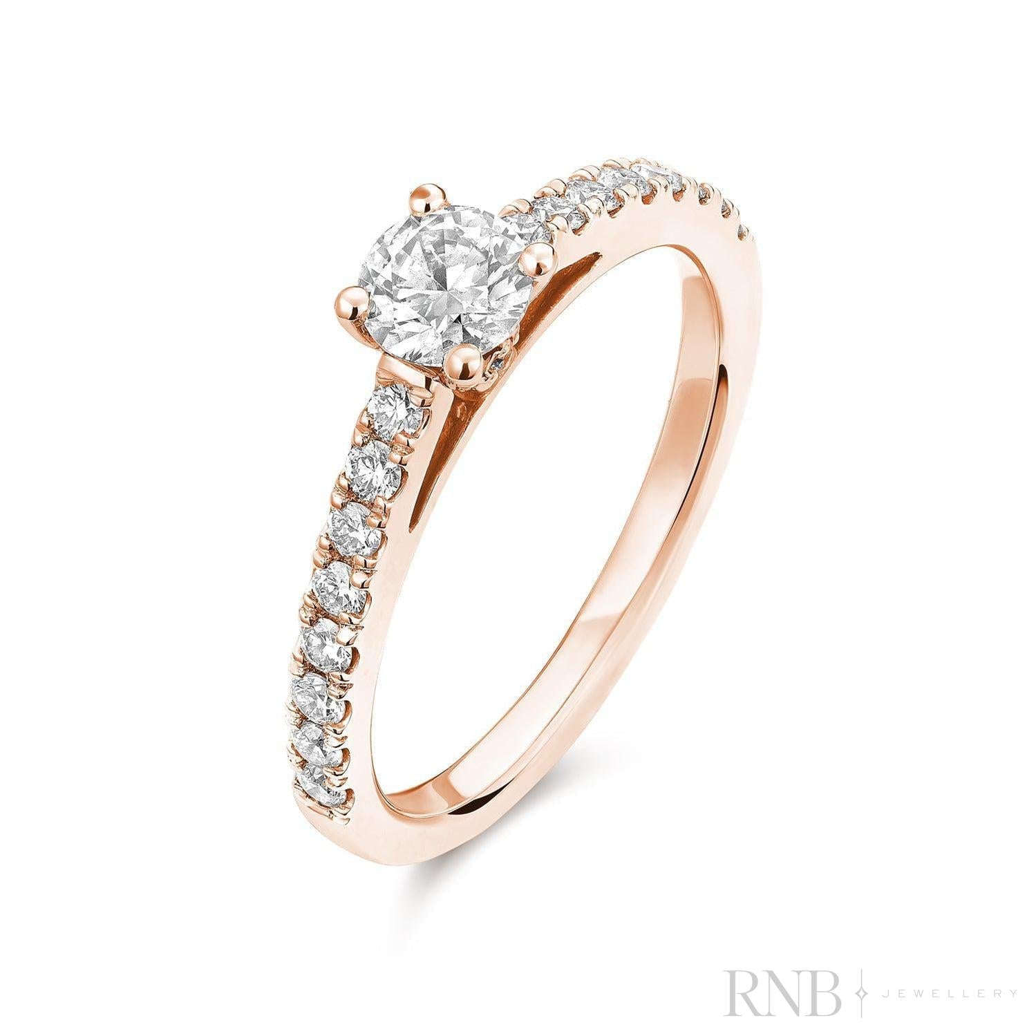 Solitaire Round Diamond Engagement Ring-RNB Jewellery