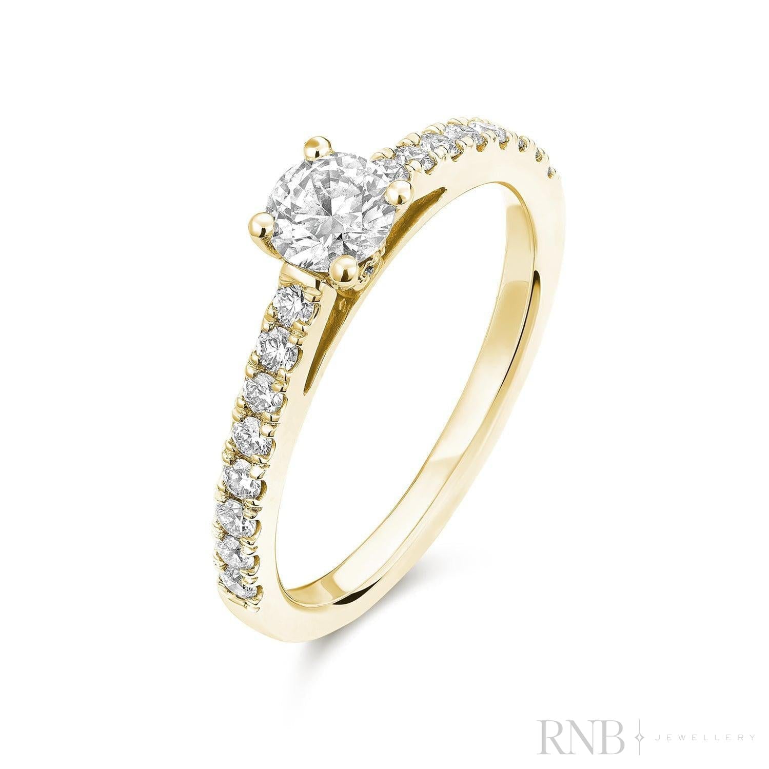 Solitaire Round Diamond Engagement Ring-RNB Jewellery