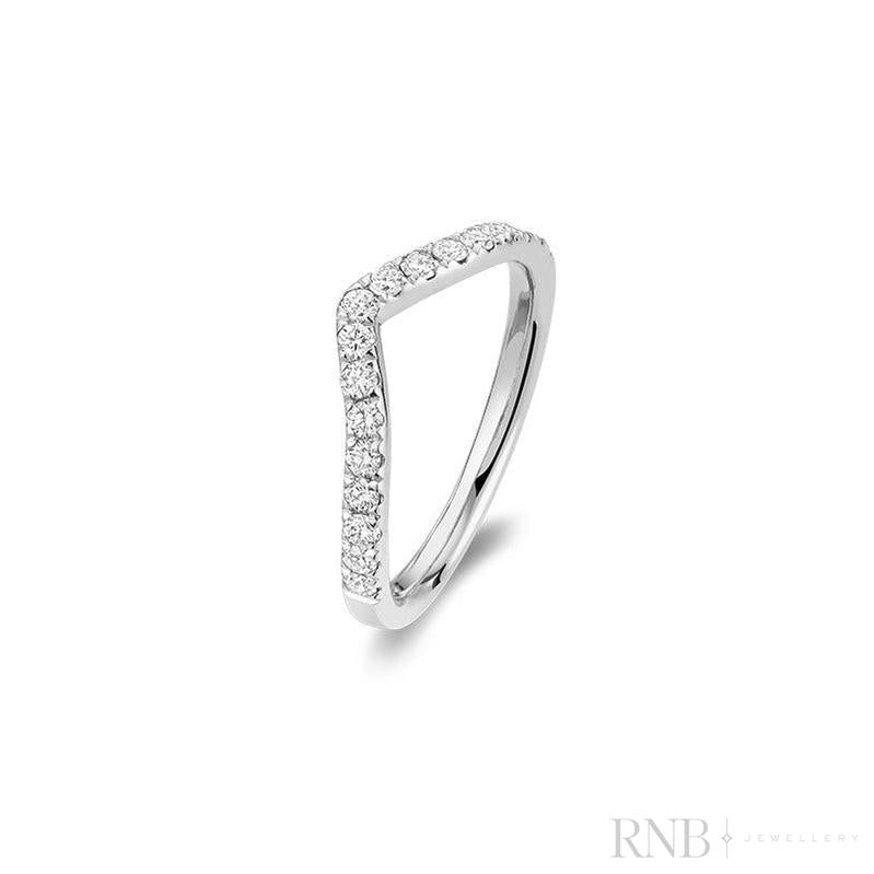 V-Shape Semi Eternity Bridal Diamond Band-RNB Jewellery