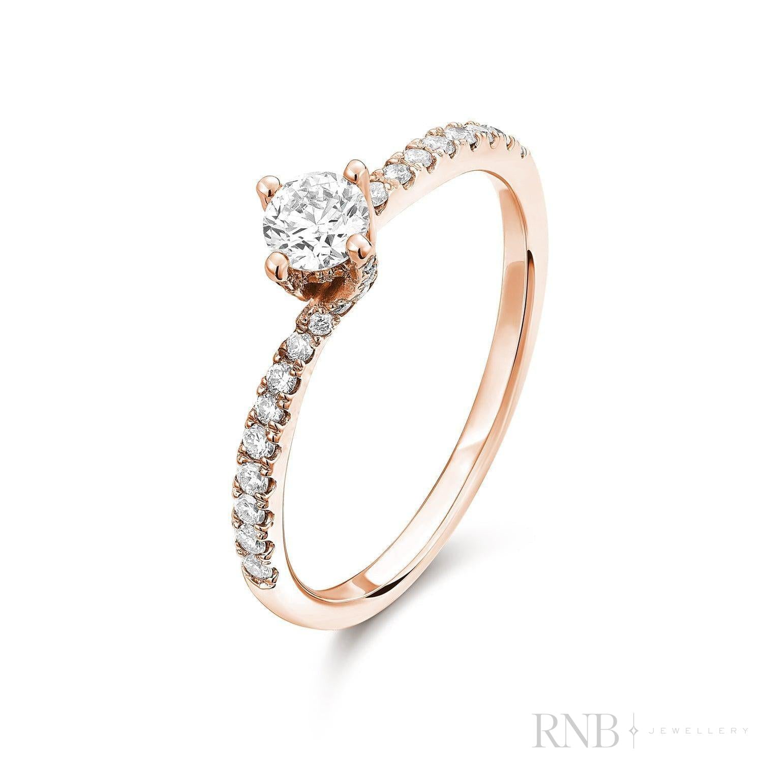 Solitaire Twist Diamond Engagement Ring-RNB Jewellery